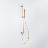 Fortifura Calvi Glijstangset - geïntegreerde wandaansluitbocht - doucheslang glad- staaf handdouche - Geborsteld Messing PVD (Goud) SW1111531/SW728176///SW720570