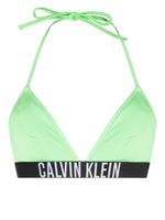 Calvin Klein haut de bikini triangles à bande logo - Vert - thumbnail