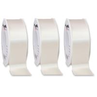 Cadeaulint Satijn - 3x - 4 cm x 25 meter - beige - cadeaus inpakken - sierlint