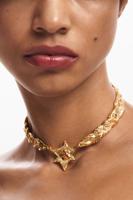 Grote choker met texturen en gouden ster Zalio - MATERIAL FINISHES - U