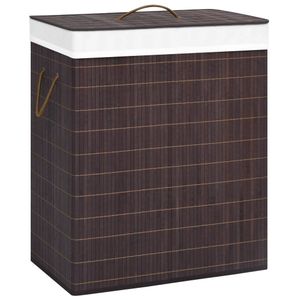 VidaXL Wasmand met 2 vakken 100 l bamboe bruin