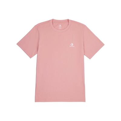 Unisex T-Shirt met Korte Mouwen Converse Classic Fit Left Chest Star Chevron Roze - Maat: S
