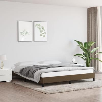 Bedframe zonder matras stof donkerbruin 180x200 cm