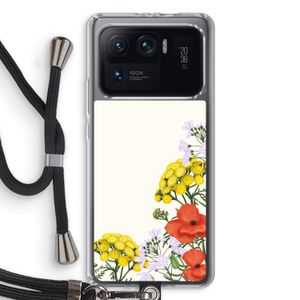 Wilde bloemen: Xiaomi Mi 11 Ultra Transparant Hoesje met koord