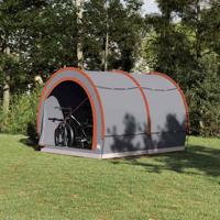 Fietstent met dak met opslag Grijs en Oranje 256 x 222 x 182 cm