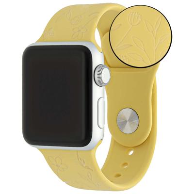 Apple Watch Print Sport Band - Bloemen Geel - 44, 45, 46 & 49mm