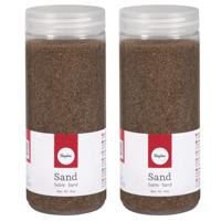 Hobby Fijn decoratie zand korrels - 2x - bruin - 475 ml - zandkorrels - knutselmateriaal