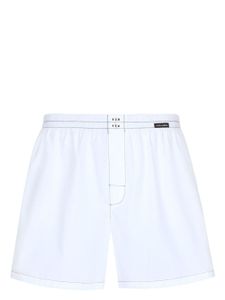 Dolce & Gabbana boxer en coton à patch logo - Blanc