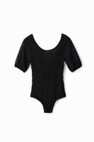 Body met gerimpeld effect - BLACK - XL