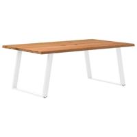 Eettafel met natuurlijke rand massief eikenhout rechthoekig
