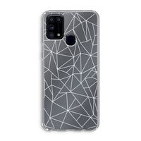 Geometrische lijnen wit: Samsung Galaxy M31 Transparant Hoesje