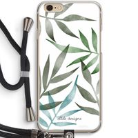 Tropical watercolor leaves: iPhone 6 / 6S Transparant Hoesje met koord