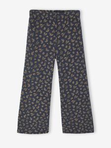 Wijde fleece legging voor meisjes marineblauw