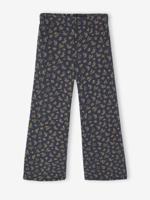 Wijde fleece legging voor meisjes marineblauw