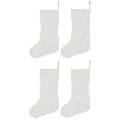4x Witte hobby/DIY kerstsokken om zelf te decoreren