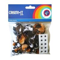 Create-It Pompom Animal Mix en oogjes 60 Stuks