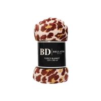 Bellatio design Plaid - fleece deken - in panter dieren print - 120 x 160 cm