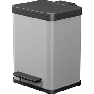 Hailo Öko duo plus M 6222200 Afvalbak 18 l Plaatstaal (l x b x h) 33 cm x 320 mm x 430 mm Lichtgrijs Met voetpedaal 1 stuk(s)