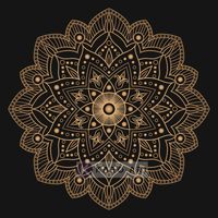 Karo-art Schilderij - Mandala, bruin , 3 maten , Wanddecoratie - thumbnail