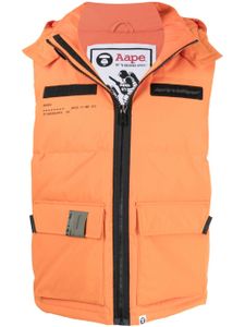 AAPE BY *A BATHING APE® gilet matelassé à fermeture zippée - Orange