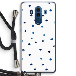 Blauwe stippen: Huawei Mate 10 Pro Transparant Hoesje met koord