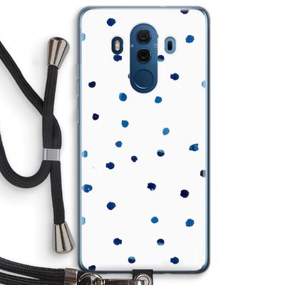 Blauwe stippen: Huawei Mate 10 Pro Transparant Hoesje met koord
