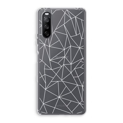 Geometrische lijnen wit: Sony Xperia 10 III Transparant Hoesje
