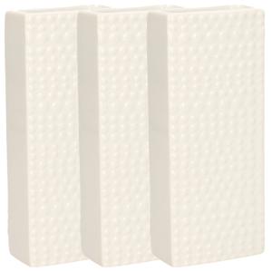 Waterverdamper - 3x - creme wit - keramiek - 400 ml - radiatorbak luchtbevochtiger - 7,4 x 17,7 cm