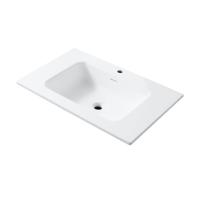 Wastafel BWS Wanda Met Overloop 1 Wasbak 1 Kraangat 80x1,6x52,5 cm Mat Wit