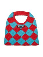 Marni Kids sac à main en crochet à carreaux - Bleu