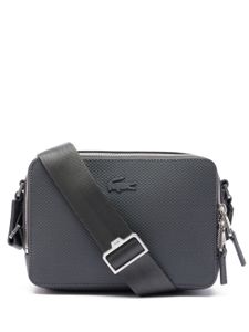 Lacoste sac porté épaule en cuir à plaque logo - Gris