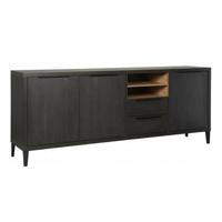 Dressoir Zwanenburg - Antraciet|Hout - Naturel|Zwart - MDF