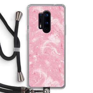 Abstract Painting Pink: OnePlus 8 Pro Transparant Hoesje met koord