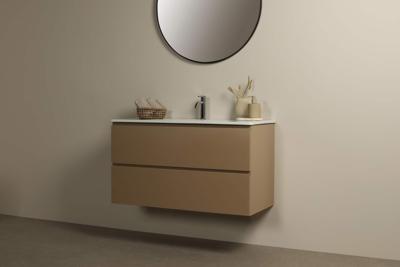 Badezimmermöbel Beige Nevado 100 cm mit Keramikwaschbecken