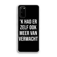 Meer verwacht  - Zwart: Samsung Galaxy S20 Transparant Hoesje - thumbnail