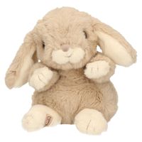 Bukowski pluche konijn knuffeldier - beige - zittend - 15 cm