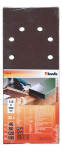 kwb 818788 Schuurpapier Korrelgrootte 60, 80, 120, 180 (l x b) 280 mm x 115 mm 30 stuk(s)