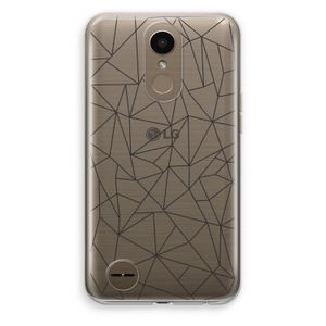 Geometrische lijnen zwart: LG K10 (2017) Transparant Hoesje