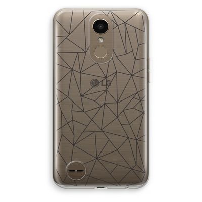 Geometrische lijnen zwart: LG K10 (2017) Transparant Hoesje