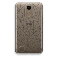 Geometrische lijnen zwart: LG K10 (2017) Transparant Hoesje