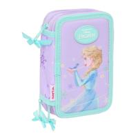 Driedubbele Pennenzak Frozen Spirit Lila 12,5 x 19,5 x 5,5 cm 37 Onderdelen