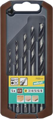 Wolfcraft Houtspiraalboorset | Zeskantschacht | Ø3-8mm | 5-delig | 1 set - 7122000