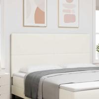 LED Hoofdbord met LED-striplichten Crème 180 cm Polyester