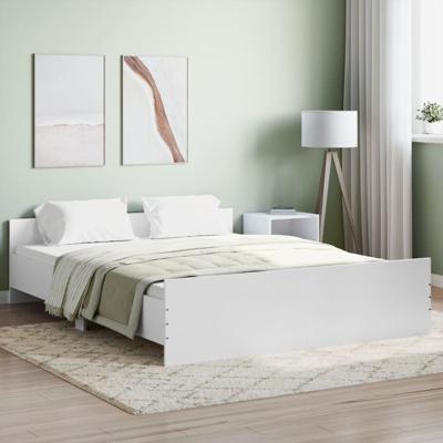 Bedframe met hoofd- en voeteneinde wit 160x200 cm