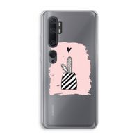 Zwart-wit cactus: Xiaomi Mi Note 10 Transparant Hoesje