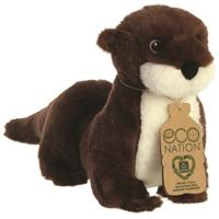 Aurora Pluche knuffeldier - rivier otter - bruin - 34 cm - waterdieren thema