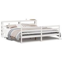 Bedframe zonder matras massief grenenhout wit 180x200 cm