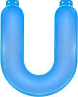 Opblaas letter U blauw   - - thumbnail