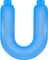 Opblaas letter U blauw   -