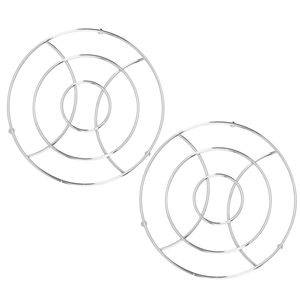 Set van 2x stuks ronde pannen onderzetters van metaal/chroom 18 cm - Panonderzetters